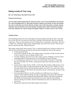 Eating Locally All Year Long with Jen Greenberg