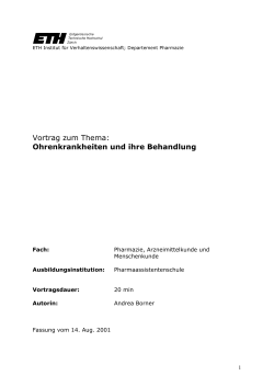 Ohrenkrankheiten und ihre Behandlung (Vortrag) (DOC, 538 KB)