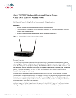 Cisco WET200 Wireless-G Business Ethernet Bridge Datasheet