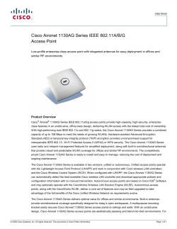 Cisco Aironet 1130AG Series IEEE 802.11A/B/G Access Point