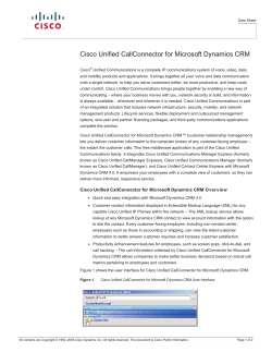 Cisco Unified CallConnector for Microsoft Dynamics CRM