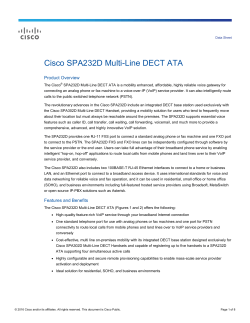 SPA232D Mobility Enhanced ATA Datasheet