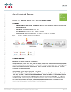 Cisco ProtectLink Gateway Security Service Data Sheet
