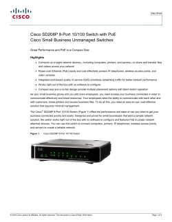 Cisco SD208P 8-Port 10/100 Switch - PoE/QoS Data Sheet