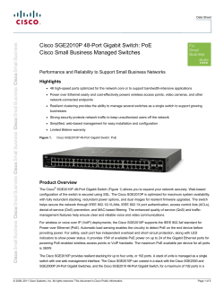 Cisco SGE2010P 48-port Gigabit Switch - PoE