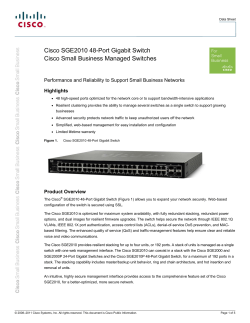 Cisco SGE2010 48-port Gigabit Switch Datasheet