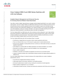 Cisco Catalyst 2960-S and 2960 Series Switches with LAN Lite Software