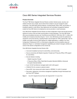 Cisco 860 Series Integrated Services Router