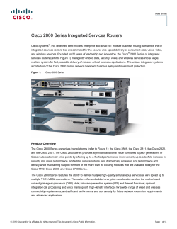 Cisco 2800 Series Integrated Services Routers