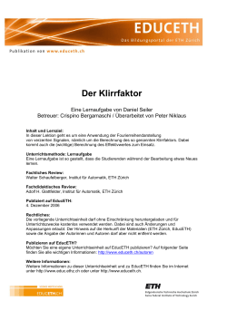Der Klirrfaktor (Lernaufgabe) (PDF, 143 KB)
