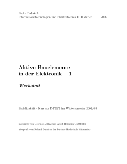 Aktive Bauelemente in der Elektronik (Werkstatt, Teil 1) (PDF, 455 KB)