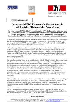 Pressemitteilung "KPMG Tomorrow's Market Award" (PDF, 164 KB)