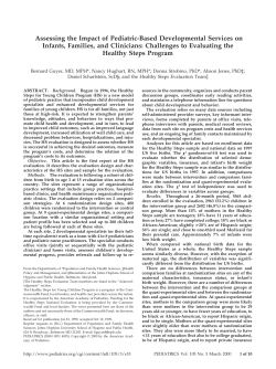 Assessing the Impact of Pediatric-Based, Developmental Services on Infants, Families and Clinicians: Challenges to Evaluating the Healthy Steps Program.