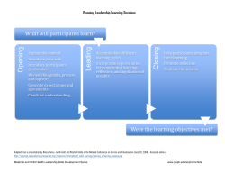Planning Leadership Learning Sessions
