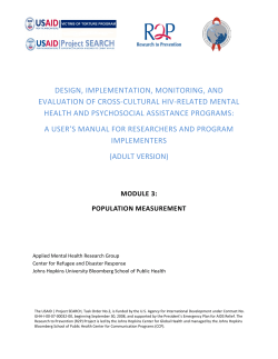 Module 3: Population Measurement