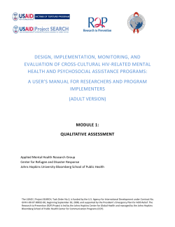 Module 1: Qualitative Assessment