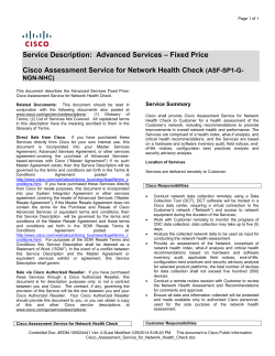 SP AS-Fixed Network Health Assessment