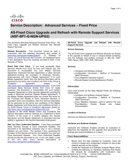 ASF Cisco Upgrade and Refresh with Services Remote Support Service