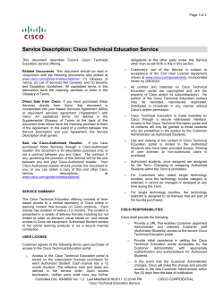 download PDF file Cisco Technical Education Service 185KB