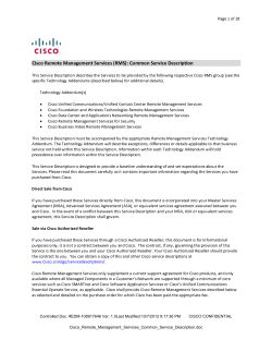 Cisco Remote Management Services Common Service Description