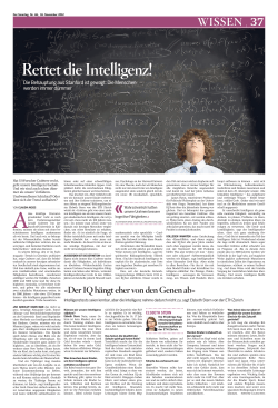 Der IQ h&auml;ngt eher von den Genen ab (Der Sonntag, 18. November 2012) (PDF, 863 KB)