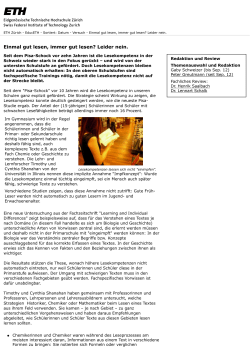 Einmal gut lesen, immer gut lesen? Leider nein (PDF, 103 KB)