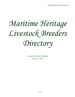 Maritime Heritage Livestock Breeders Directory