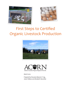 First Steps to Certified Organic Livestock