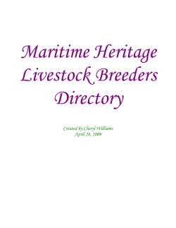 Maritime Heritage Livestock Breeders - Directory 2009