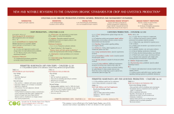 2015 COG Canadian Organic Standards and PSL Revisions