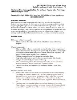 Homeopathic First Aid for Acute Trauma and the First Stage of Fevers