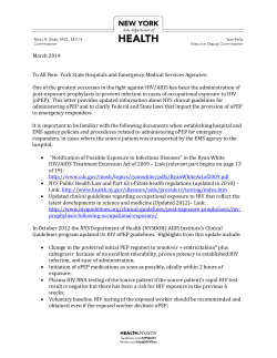 oPEP Letter to Hospitals and EMS, January 14, 2013