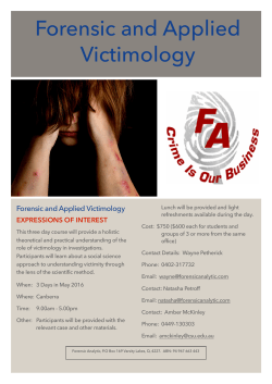 Forensics and Applied Victimology - Expression of Interest