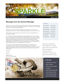 CSCS Newsletter Quarter 4 2015