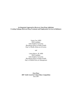 An Integrated Approach to Recovery from Drug Addiction: Creating Linkages between Drug Treatment and Employment Services in Baltimore
