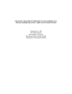 Changing the Food Environment in Baltimore City: The Baltimore Health Carry-Out Intervention