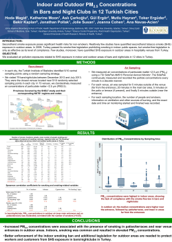 Indoor and outdoor PM2.5 concentrations in bars and night clubs in 12 Turkish cities