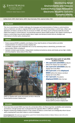 Monitoring retail environments and tobacco control policy gaps related to electronic nicotine delivery systems (ENDS)