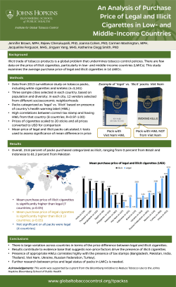An analysis of purchase price of legal and illicit cigarettes in low- and middle-income countries