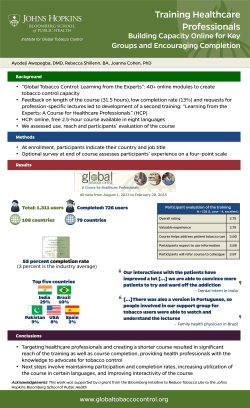 Training healthcare professionals: Building capacity online for key groups and encouraging completion