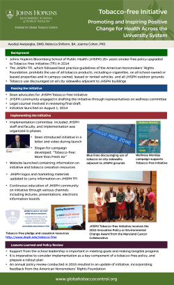 Tobacco-free Initiative: Promoting and inspiring positive change for health across the university system