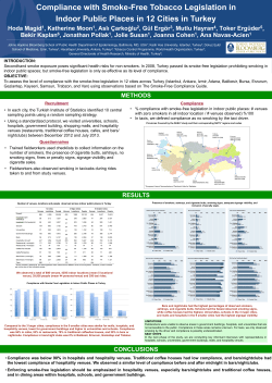 Compliance with smoke-free tobacco legislation in indoor public places in 12 cities in Turkey