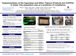 Implementation of the Cigarettes and Other Tobacco Products Act (COTPA) in India: City population size as a predictor of compliance