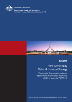 Department of Finance and Deregulation (DFD), Web Accessibility National Transition Strategy , June 2010