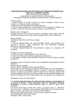 Investigaci n sobre una fot grafa que trabaj en Espa a en el siglo XIX: la Se ora Ludovisi