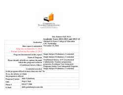 Preliminary Single Subject Biennial Report 2014