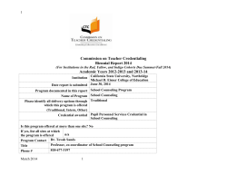 School Counseling PPS Credential Biennial Report 2014