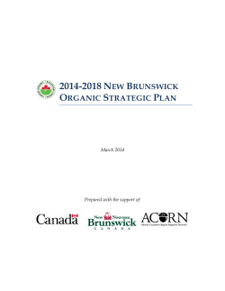 2014-18 NB Organic Strategic Plan