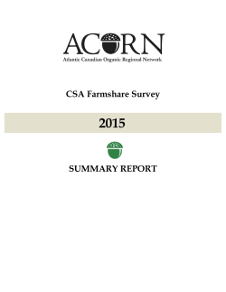 2015 ACORN CSA Shareholder Survey Summary Results