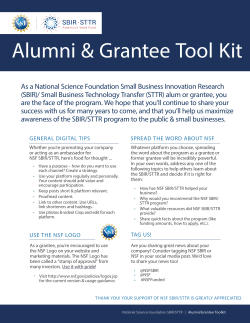 NSF SBIR Abassador Toolkit